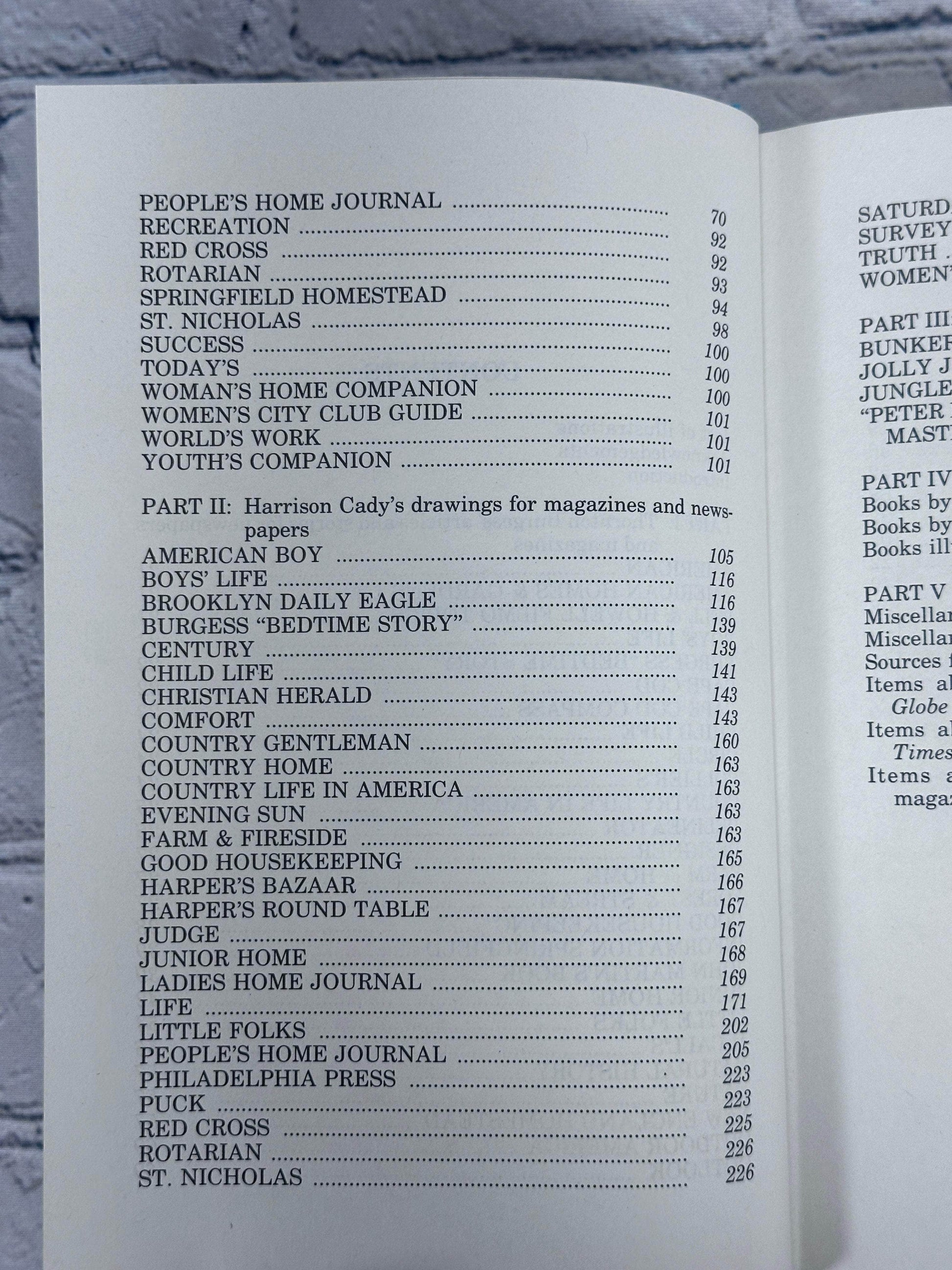 Flipped Pages Thornton Burgess Harrison Cady A Book, Magazine and Newspaper Bibliography By Michael Dowhan [Signed · 1990]