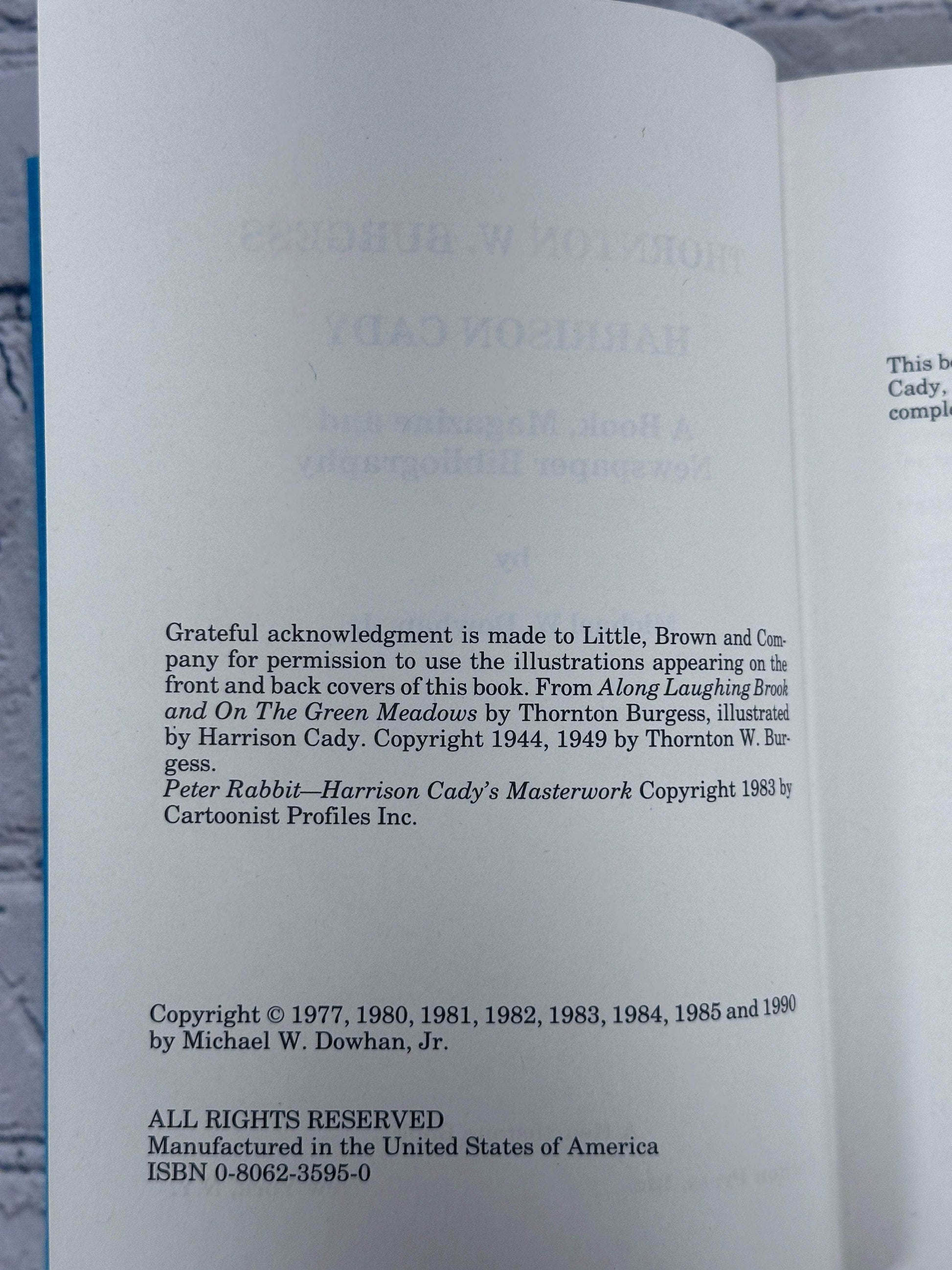 Flipped Pages Thornton Burgess Harrison Cady A Book, Magazine and Newspaper Bibliography By Michael Dowhan [Signed · 1990]