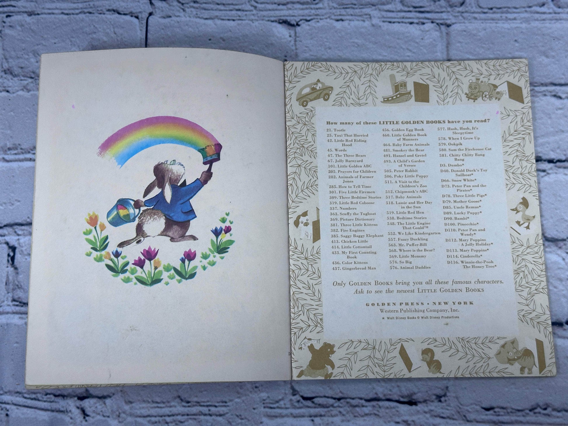 Flipped Pages Walt Disney's Bunny Book [A Little Golden Book · 1969]