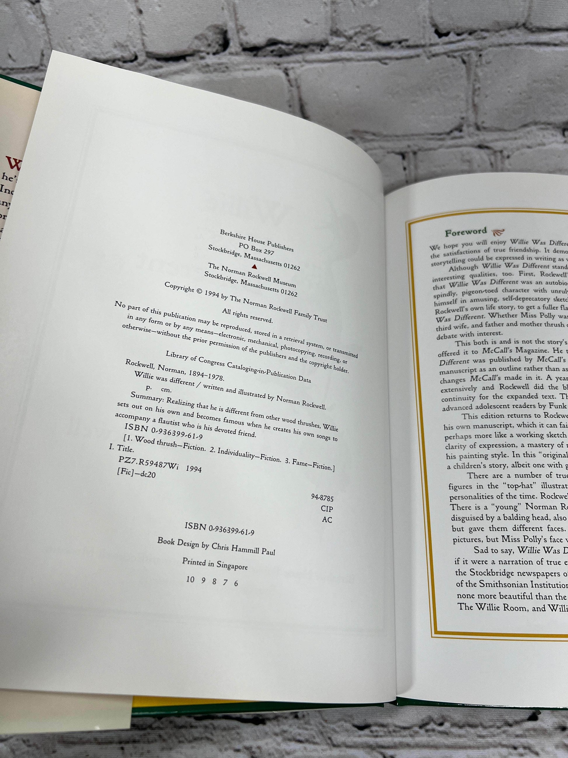 Flipped Pages Willie Was Different By Norman Rockwell [1994 · 1st Edition · 6th Print]