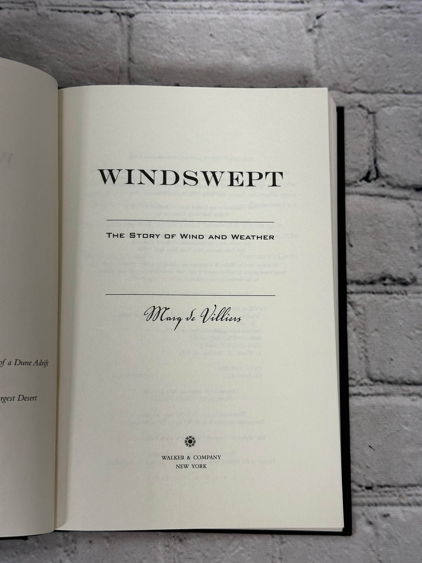 Flipped Pages Windswept: The Story of Wind and Weather By Marq De Villiers [2006]