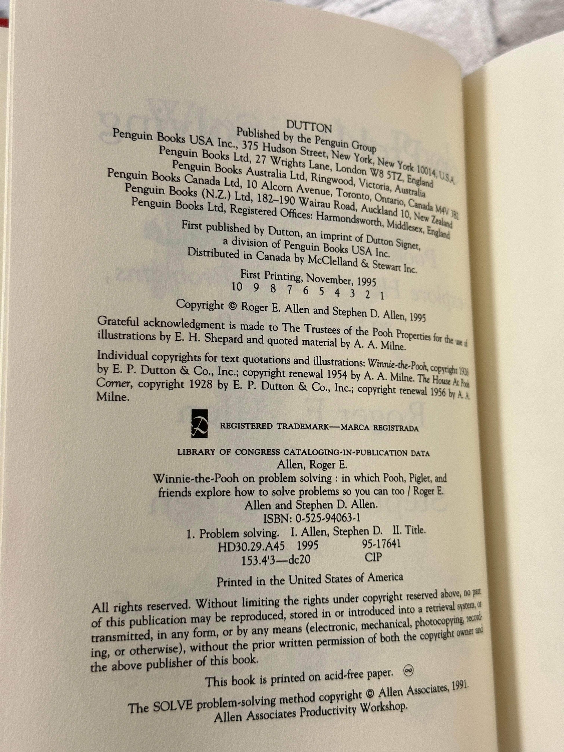 Flipped Pages Winnie-the-Pooh on Problem Solving by Roger Allen [1995 · First Printing]