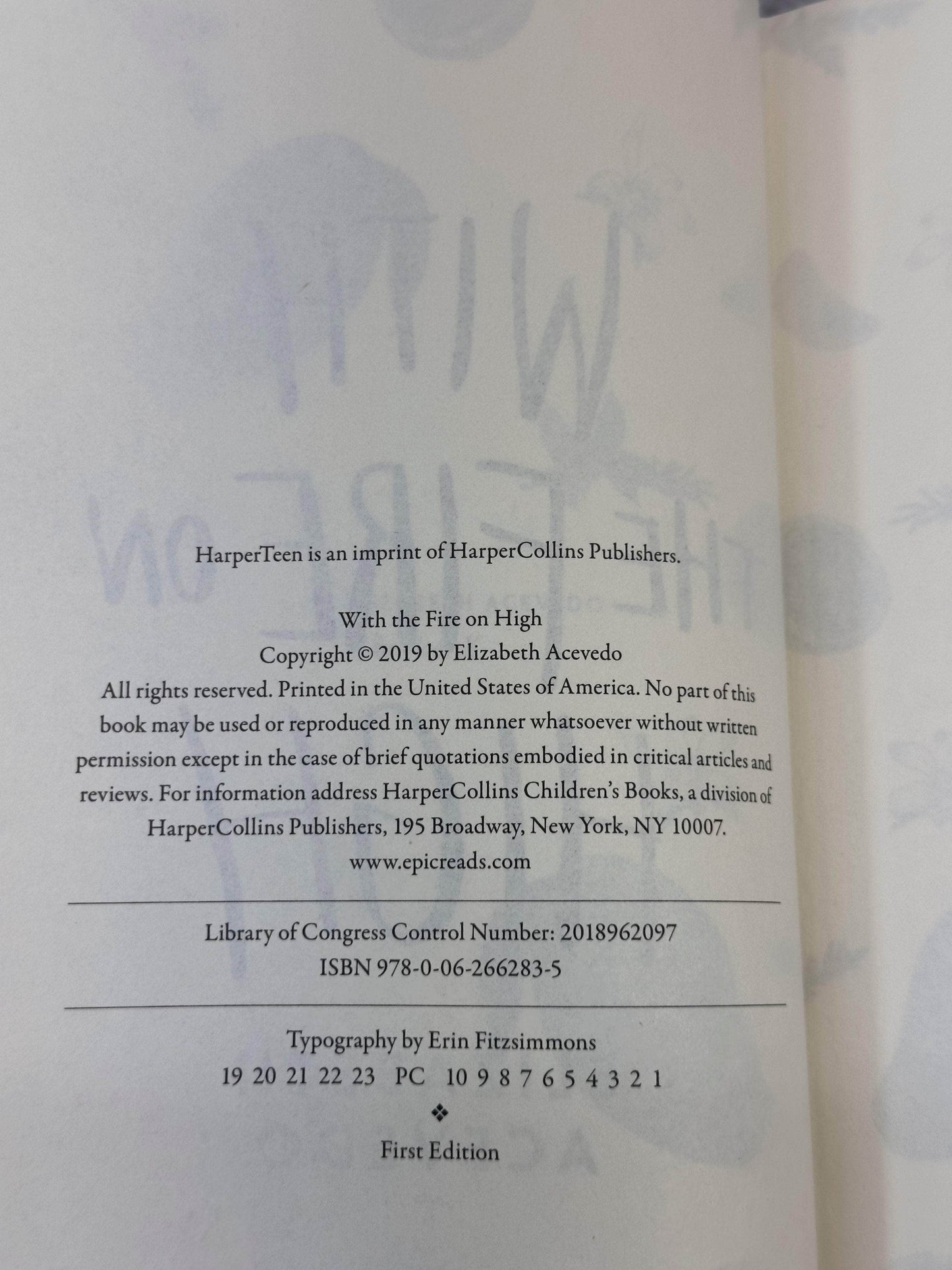 Flipped Pages With the Fire on High by Elizabeth Acevedo [2019 · First Edition]