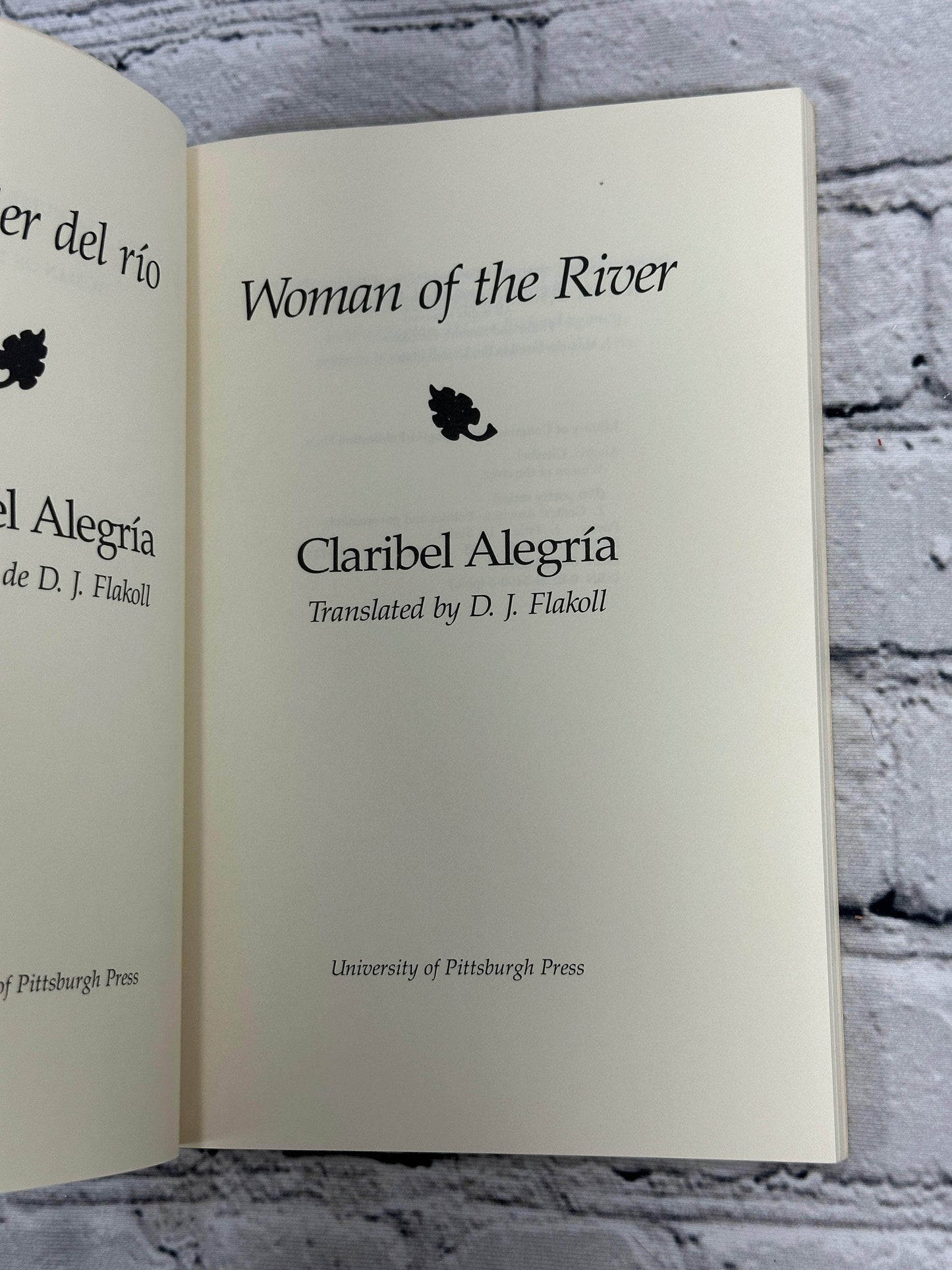 Flipped Pages Woman of the River by Claribel Alegria [1989]