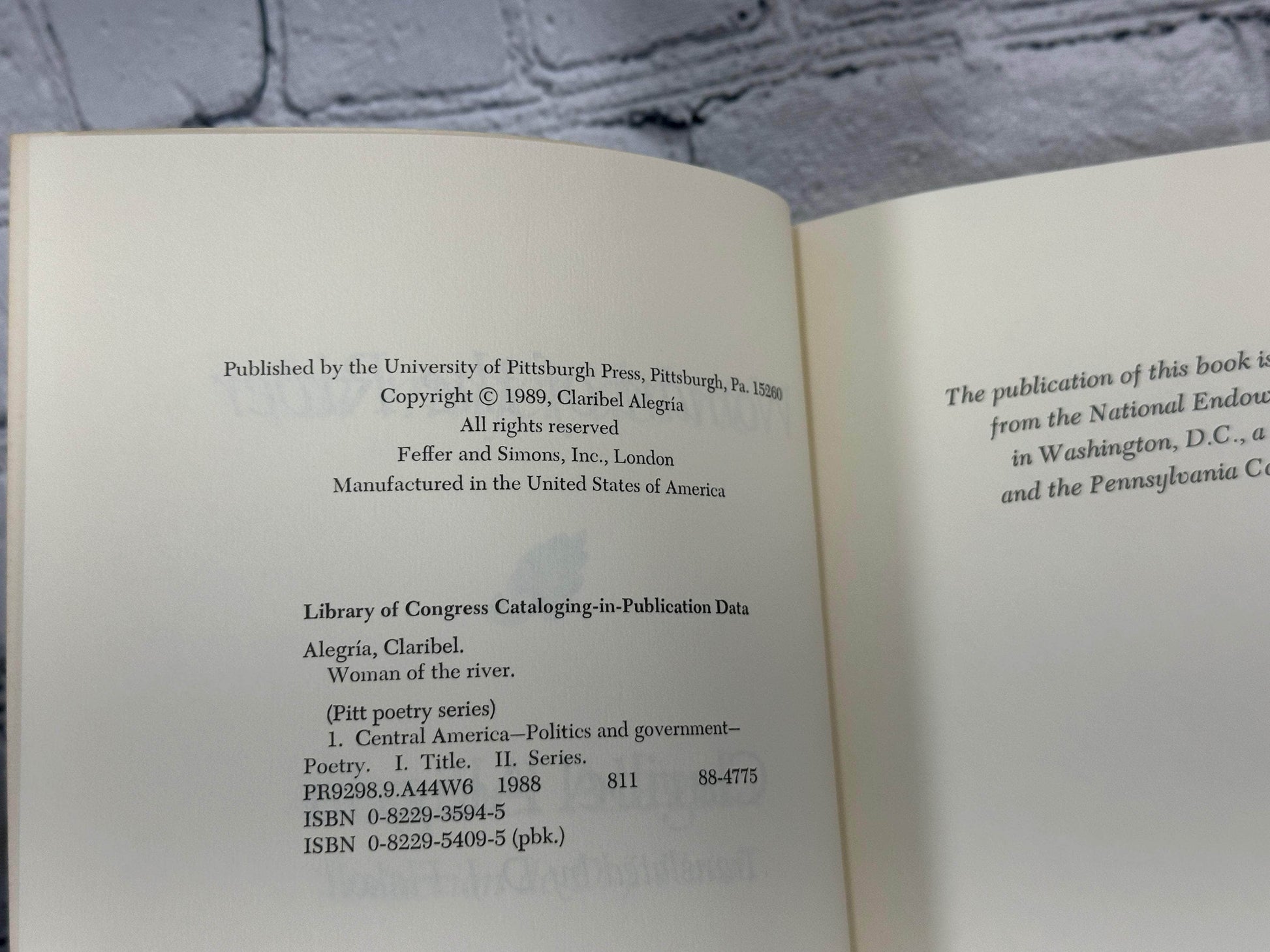 Flipped Pages Woman of the River by Claribel Alegria [1989]