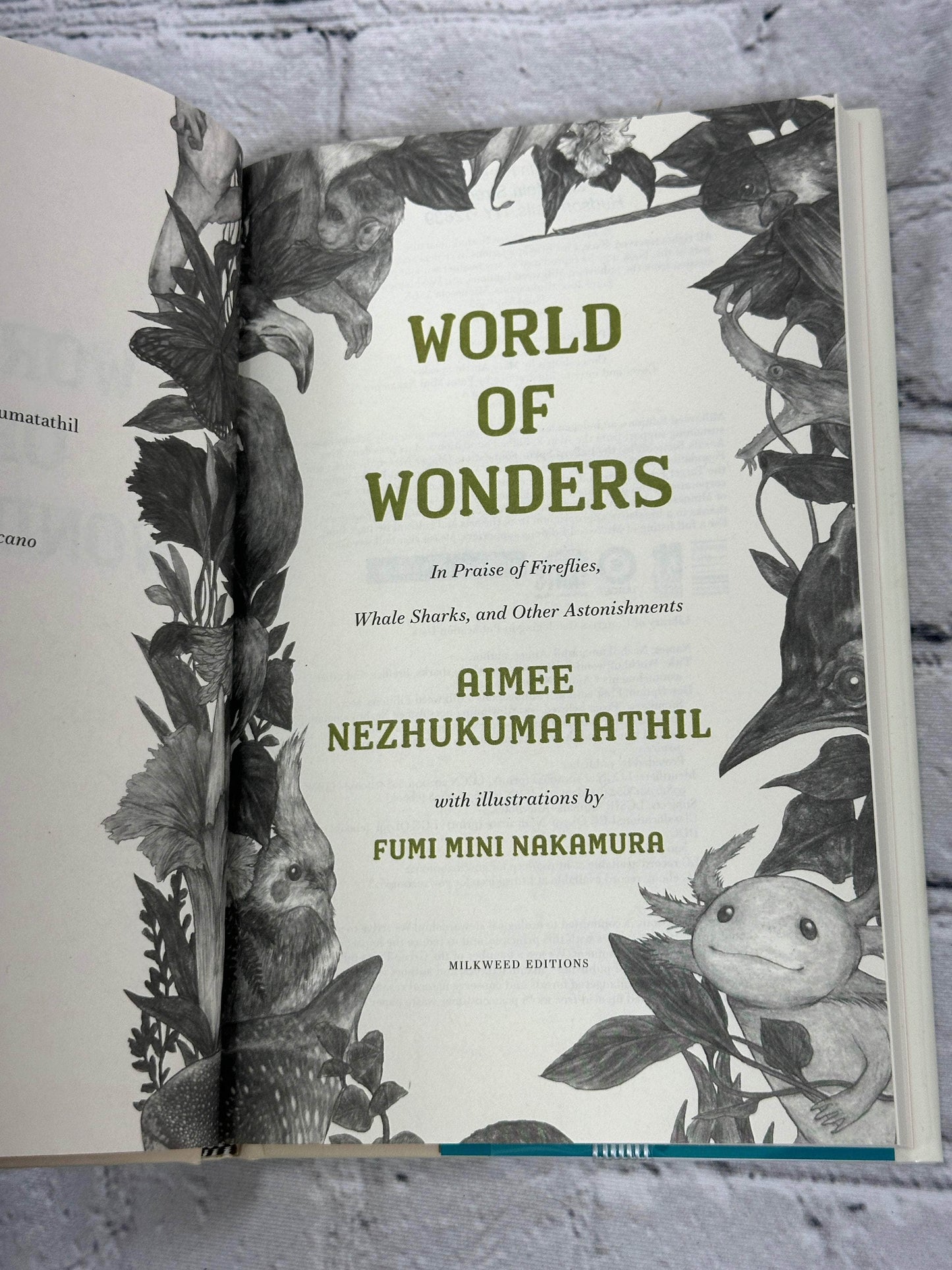 Flipped Pages World of Wonders: In Praise of Fireflies Whale Sharks by Aimee Nezhukumatathill