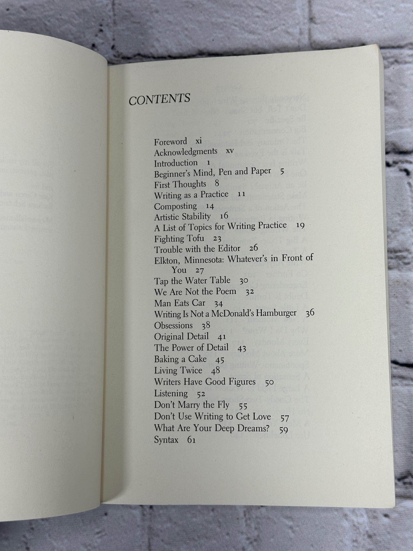 Flipped Pages Writing Down the Bones: Freeing the Writer Within by Natalie Goldberg [1986]