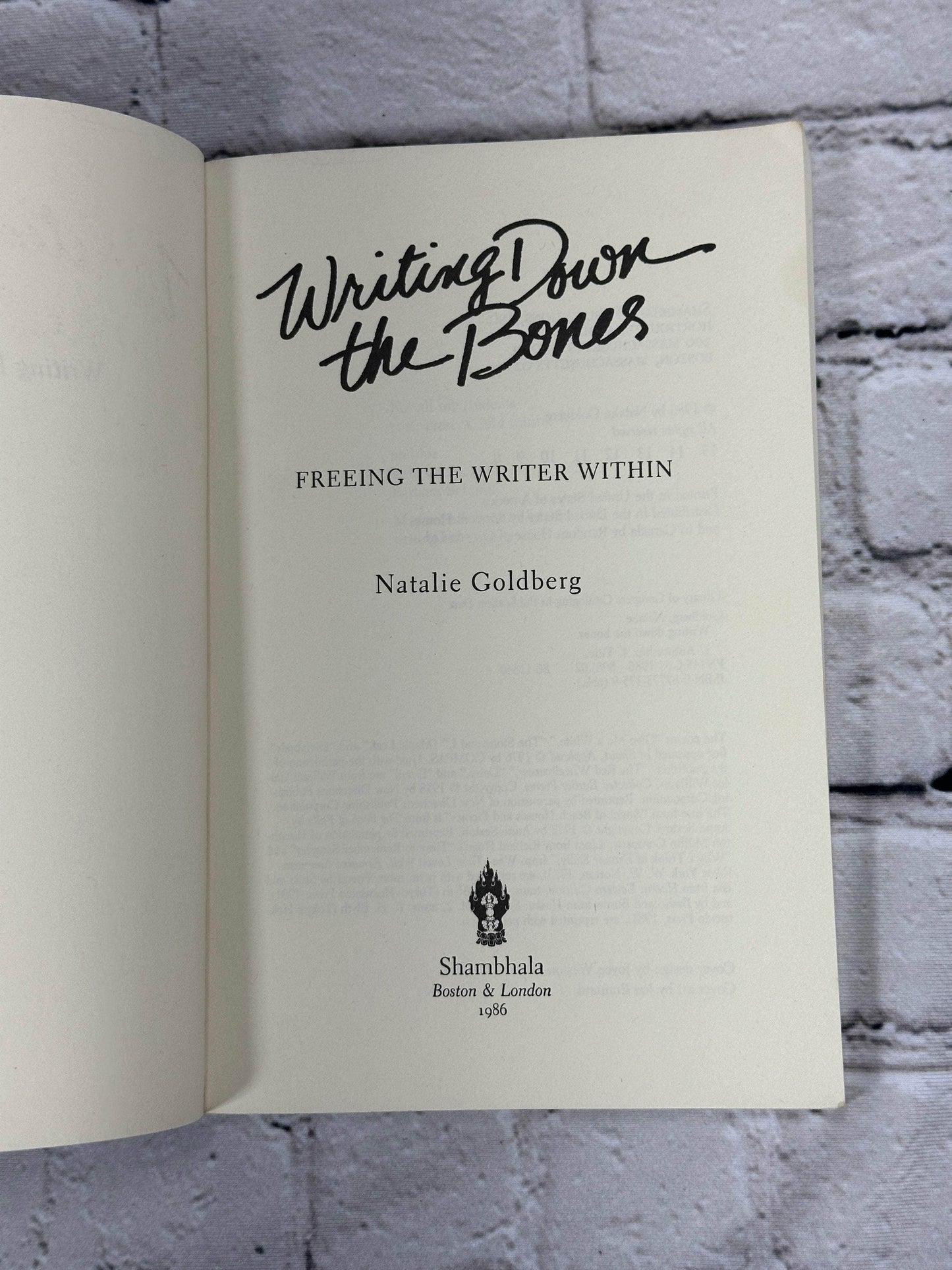 Flipped Pages Writing Down the Bones: Freeing the Writer Within by Natalie Goldberg [1986]