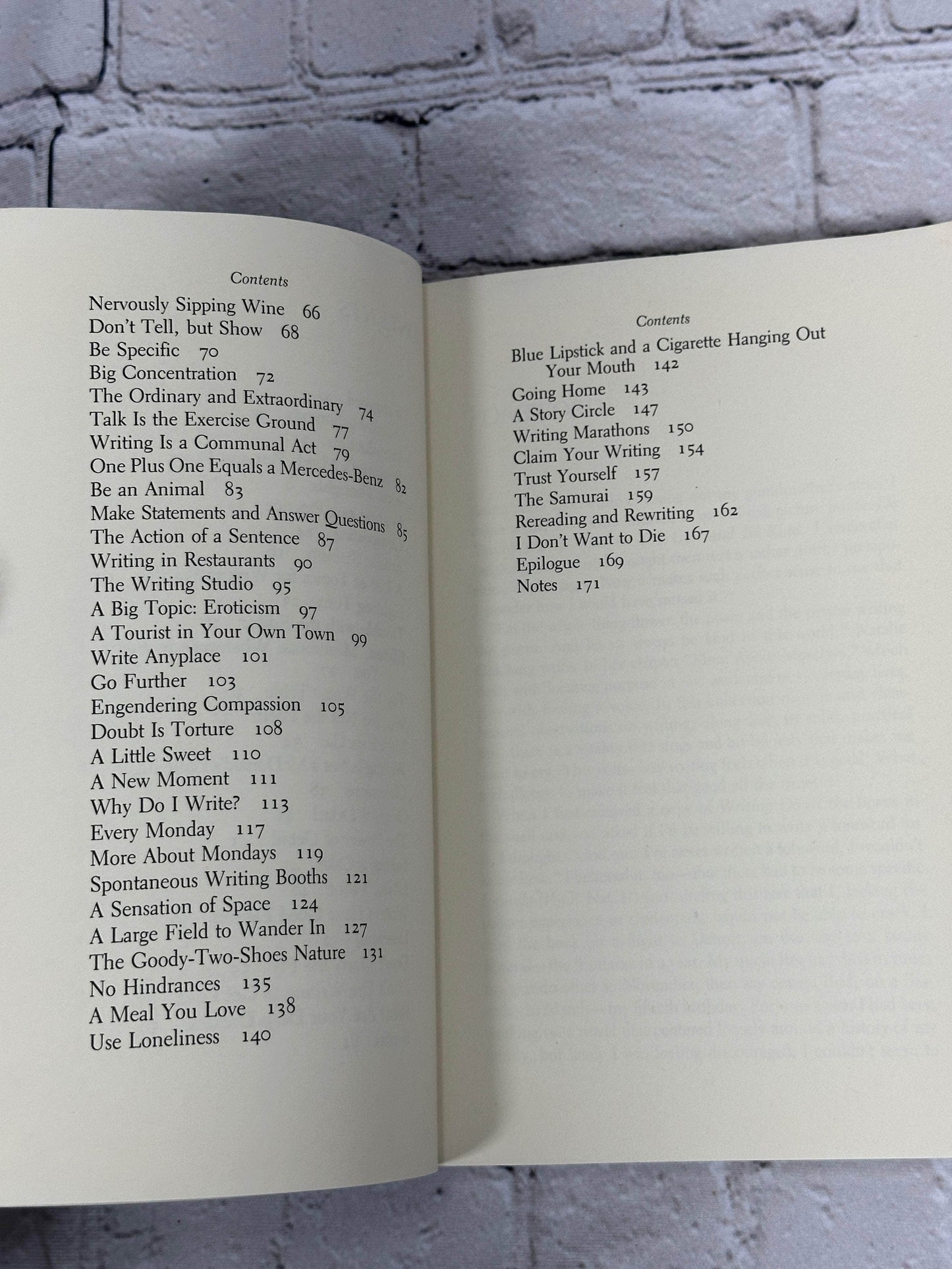 Flipped Pages Writing Down the Bones: Freeing the Writer Within by Natalie Goldberg [1986]