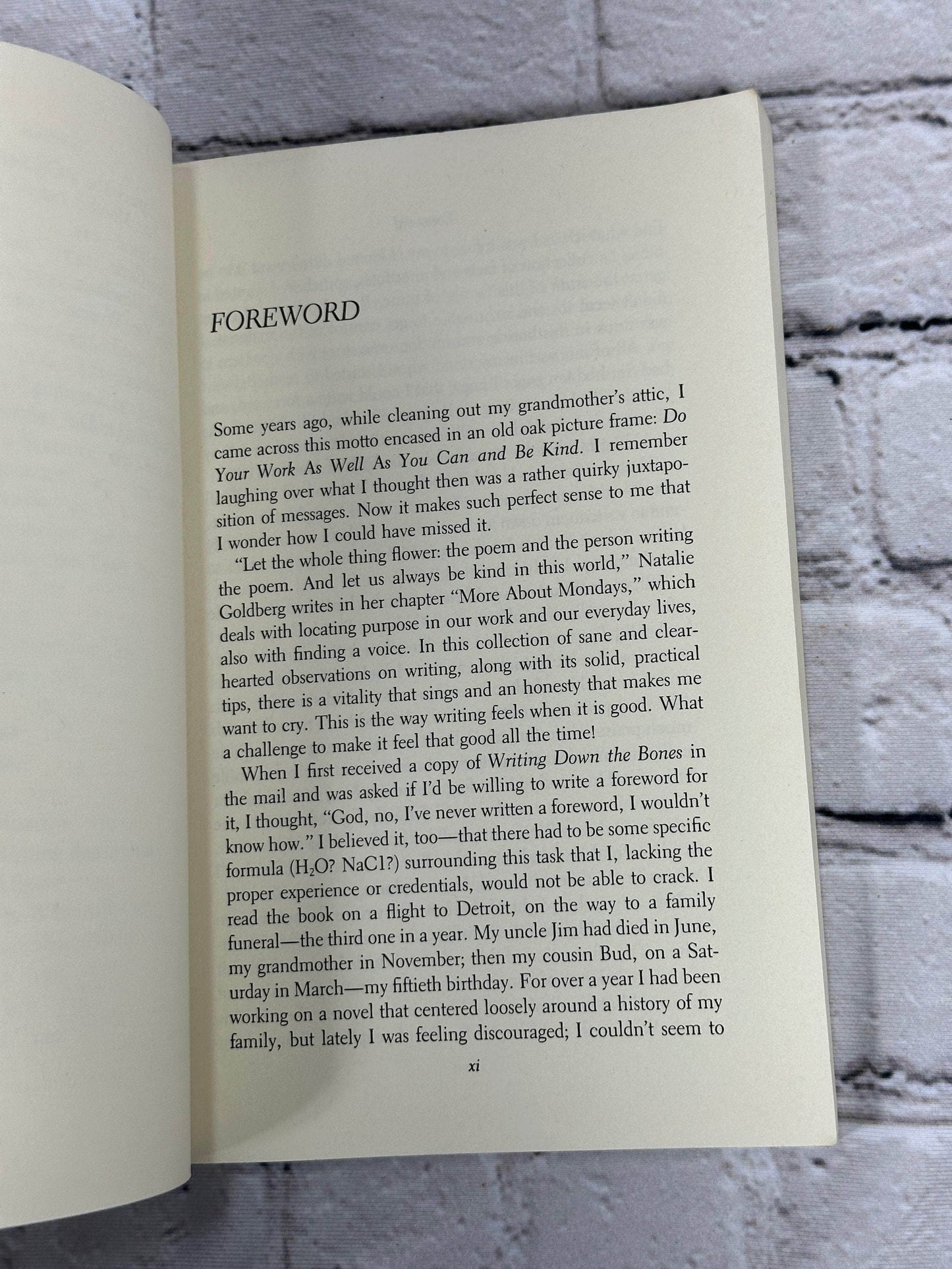 Flipped Pages Writing Down the Bones: Freeing the Writer Within by Natalie Goldberg [1986]