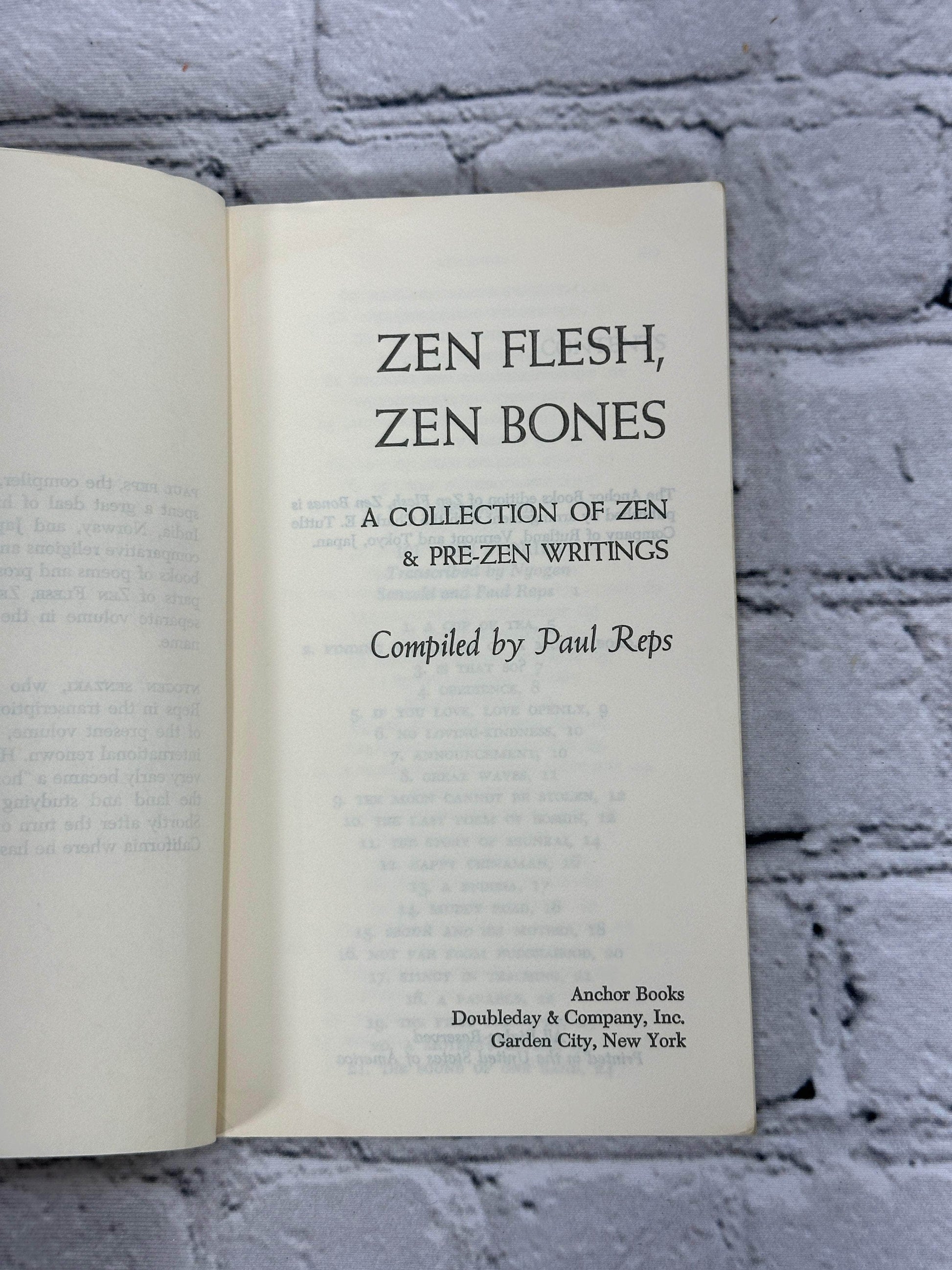 Flipped Pages Zen Flesh  Zen Bones A Collection of Zen and Pre Zen Writings By Paul Reps [Anchor Books Edition]