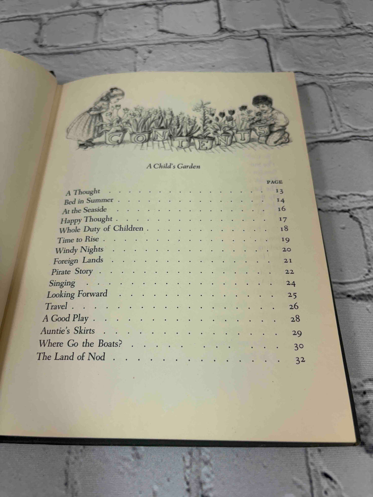 A Child's Garden of Verses by Robert Louis Stevenson, 1947 Oxford University Press hardcover - contents