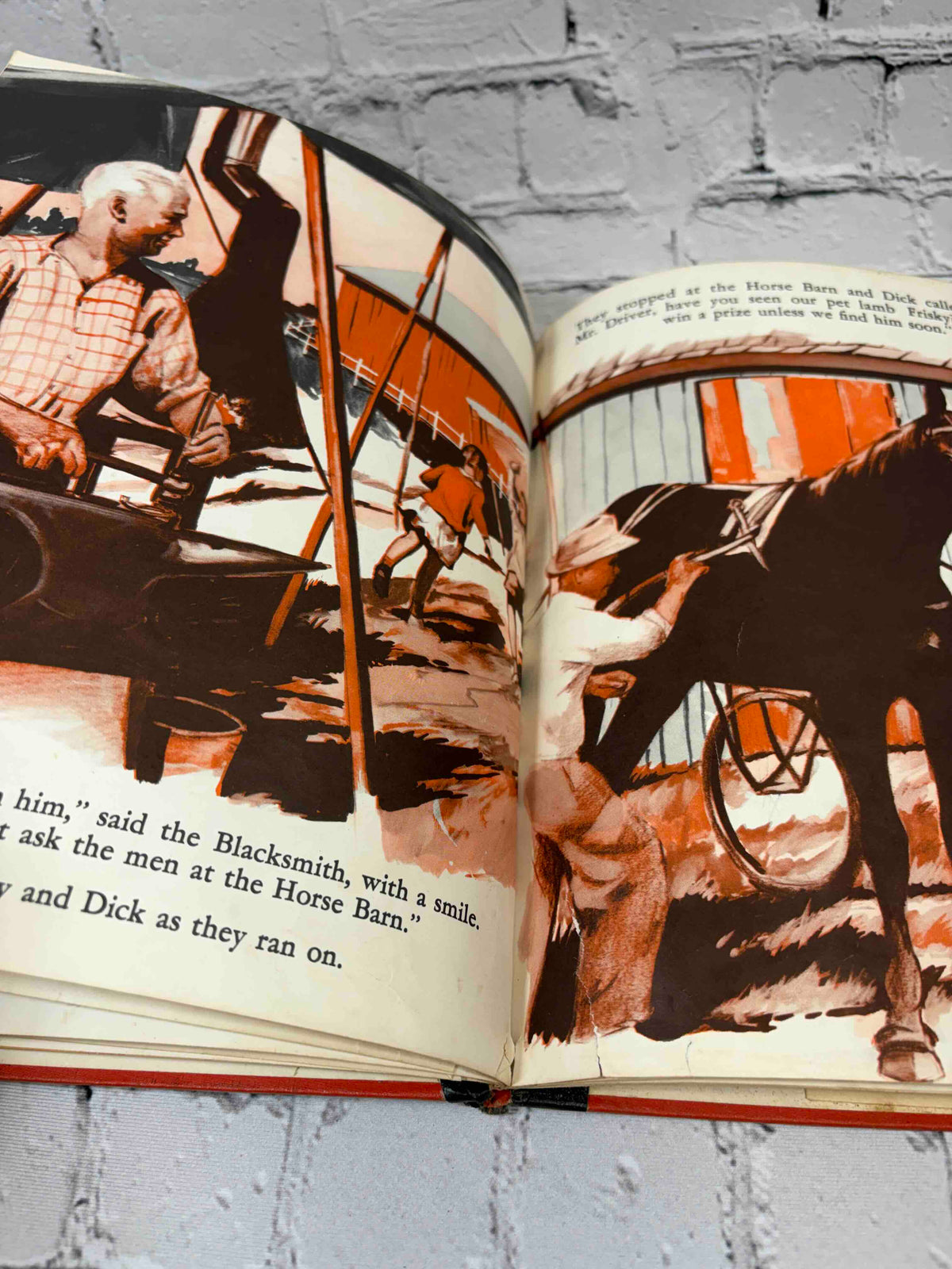 Frisky at the Fair by Nancy Raymond, 1955 The Fideler Company hardcover - interior illustration