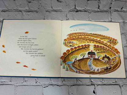 The Little House by Virginia Lee Burton, 1942 Houghton Mifflin hardcover - Fall illustration spread