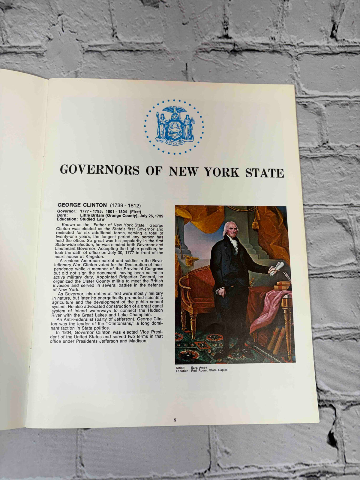 Governors of New York State, New York State Office of General Services paperback - George Clinton page
