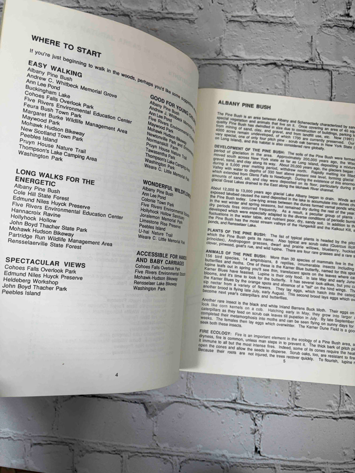 Natural Areas of Albany County by Claire K. Schmitt, 1991 The Environmental Clearinghouse of Schenectady paperback - Where to Start and Albany Pine Bush pages
