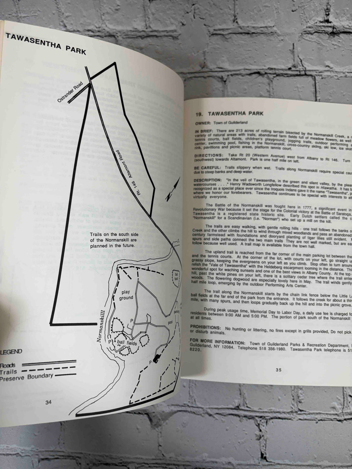 Natural Areas of Albany County by Claire K. Schmitt, 1991 The Environmental Clearinghouse of Schenectady paperback - Tawasentha Park map and entry