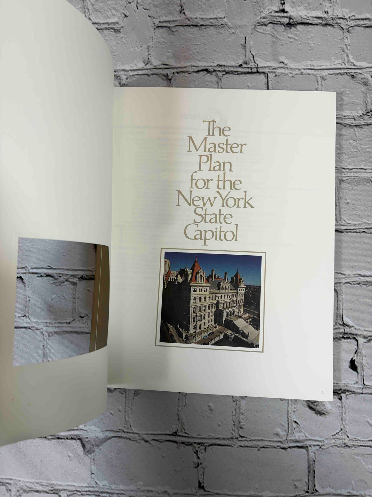 The Master Plan for the New York State Capitol, 1982 Temporary State Commission on the Restoration of the Capitol paperback - title page