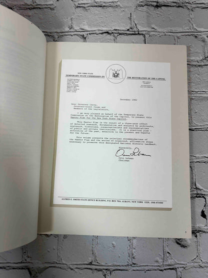 The Master Plan for the New York State Capitol, 1982 Temporary State Commission on the Restoration of the Capitol paperback - letter of transmittal (p. 5)