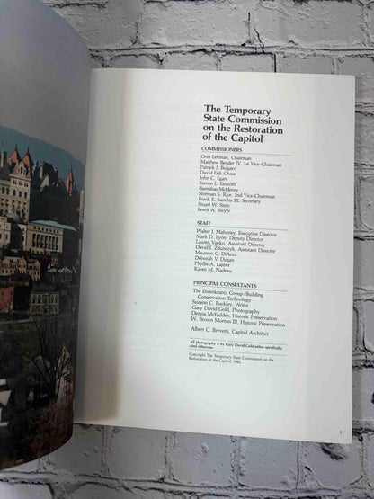 The Master Plan for the New York State Capitol, 1982 Temporary State Commission on the Restoration of the Capitol paperback - commission and staff page with copyright line (p. 7)