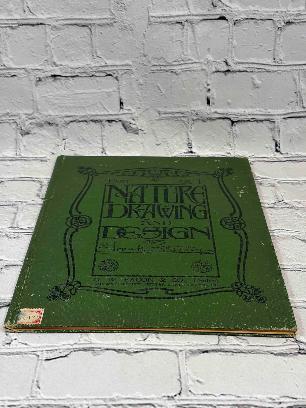 Nature Drawing and Design by Frank Steeley, G. W. Bacon & Co. hardcover - front cover and bottom edge
