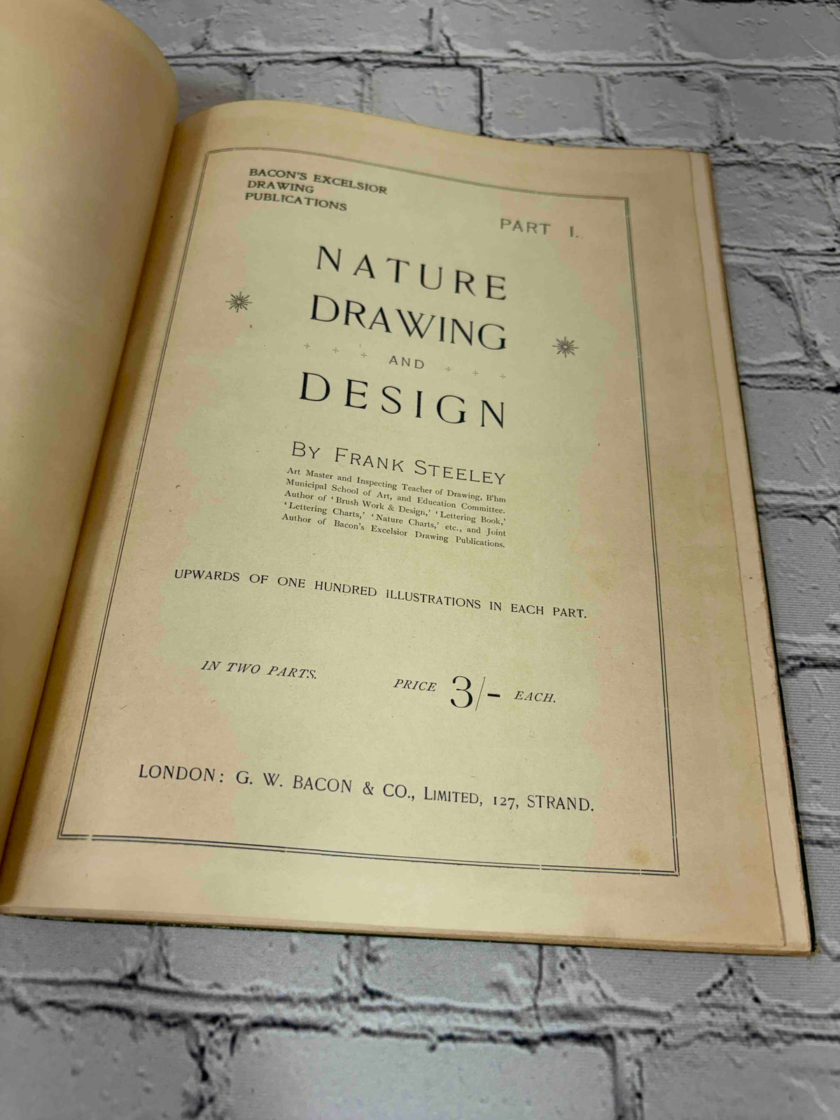 Nature Drawing and Design by Frank Steeley, G. W. Bacon & Co. hardcover - title page