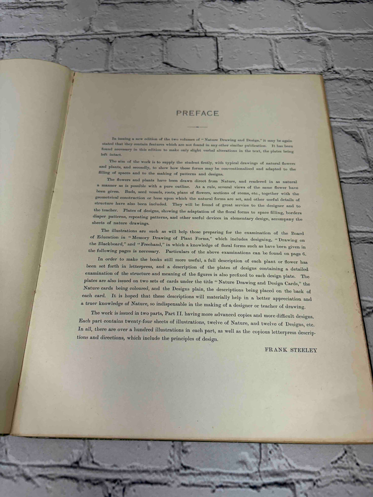 Nature Drawing and Design by Frank Steeley, G. W. Bacon & Co. hardcover - preface
