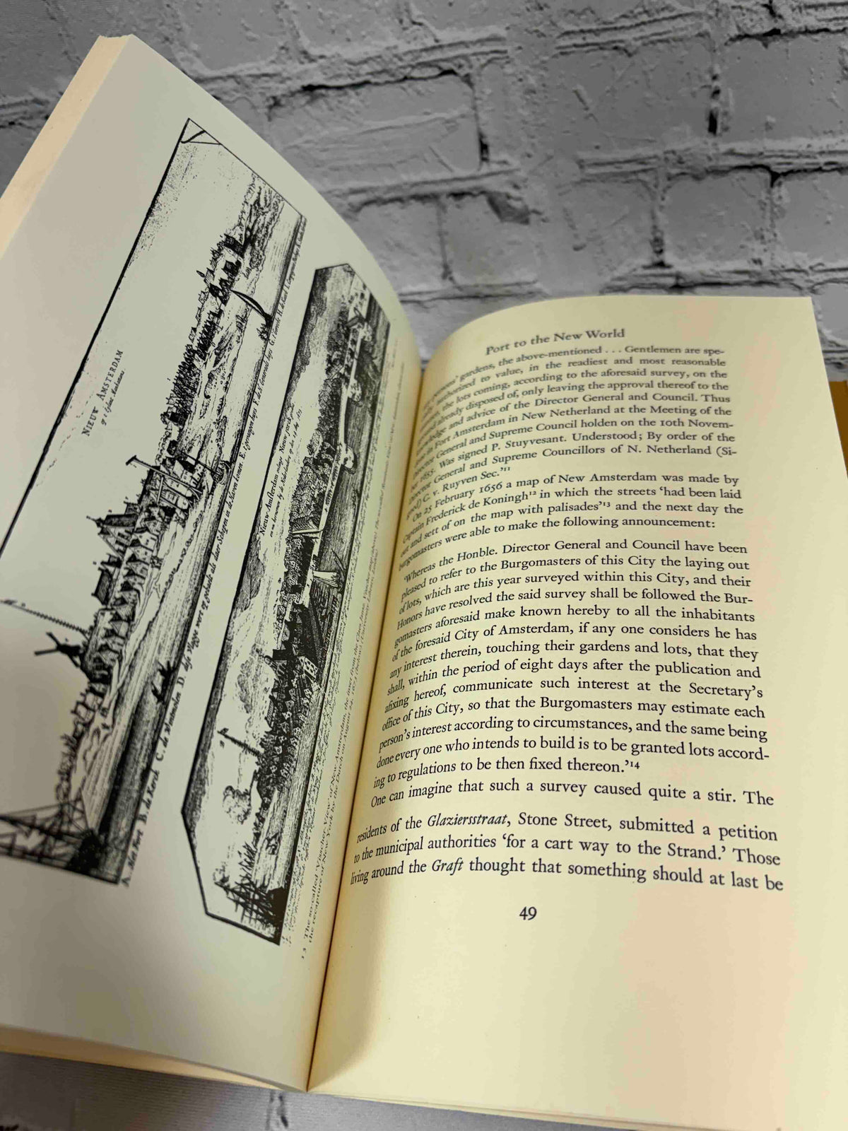The Origins of New York by Günther Schilder, 1988 Edition Seefeld paperback - view of New Amsterdam and p. 49