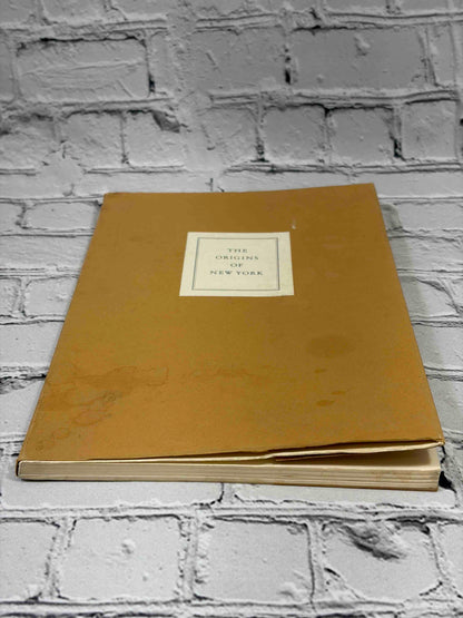 The Origins of New York by Günther Schilder, 1988 Edition Seefeld paperback - front cover water stains and frayed fore-edge