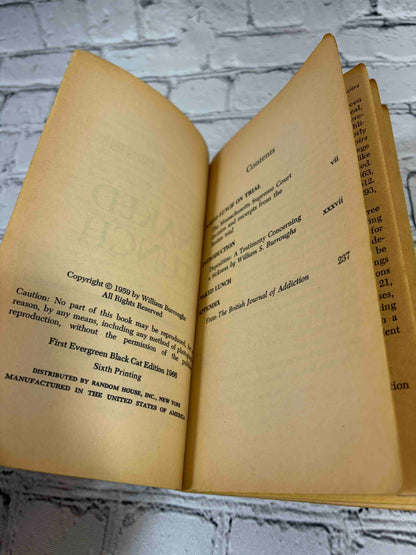 Naked Lunch by William S. Burroughs, 1966 Grove Press paperback - copyright page and contents