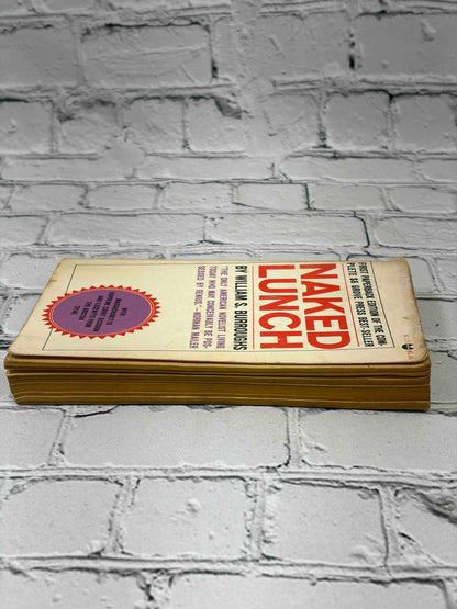 Naked Lunch by William S. Burroughs, 1966 Grove Press paperback - front cover and top edge