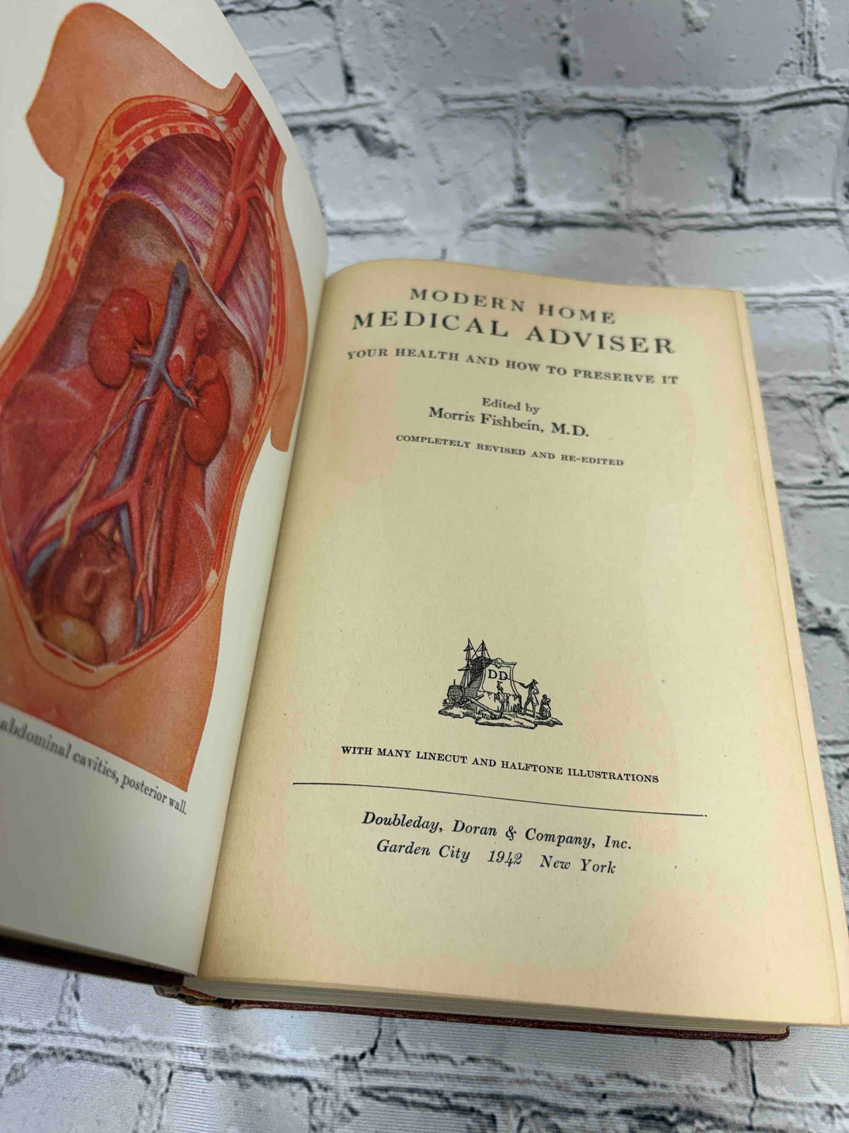 Modern Home Medical Adviser by Morris Fishbein, 1942 Doubleday, Doran & Company hardcover - title page with plate IV