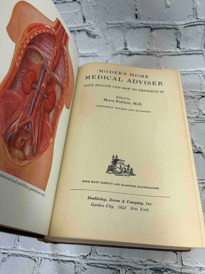 Modern Home Medical Adviser by Morris Fishbein, 1942 Doubleday, Doran & Company hardcover - title page with plate IV