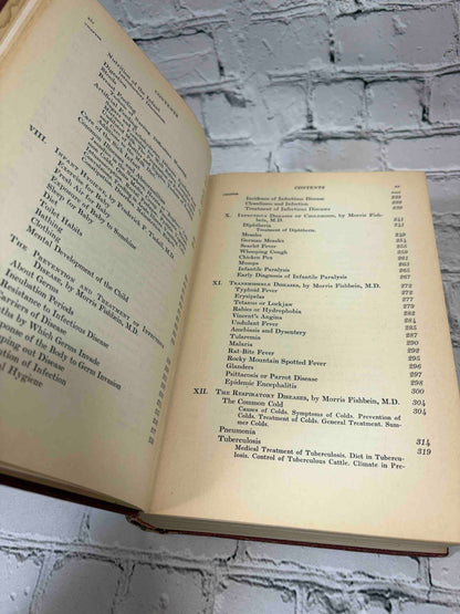Modern Home Medical Adviser by Morris Fishbein, 1942 Doubleday, Doran & Company hardcover - contents pages