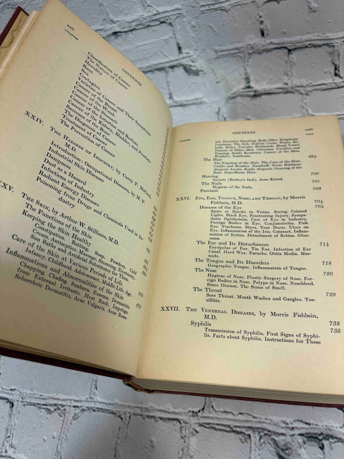 Modern Home Medical Adviser by Morris Fishbein, 1942 Doubleday, Doran & Company hardcover - contents pages