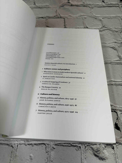 The Cambridge Companion to Modern Spanish Culture by David T. Gies, 2005 Cambridge University Press paperback - contents page