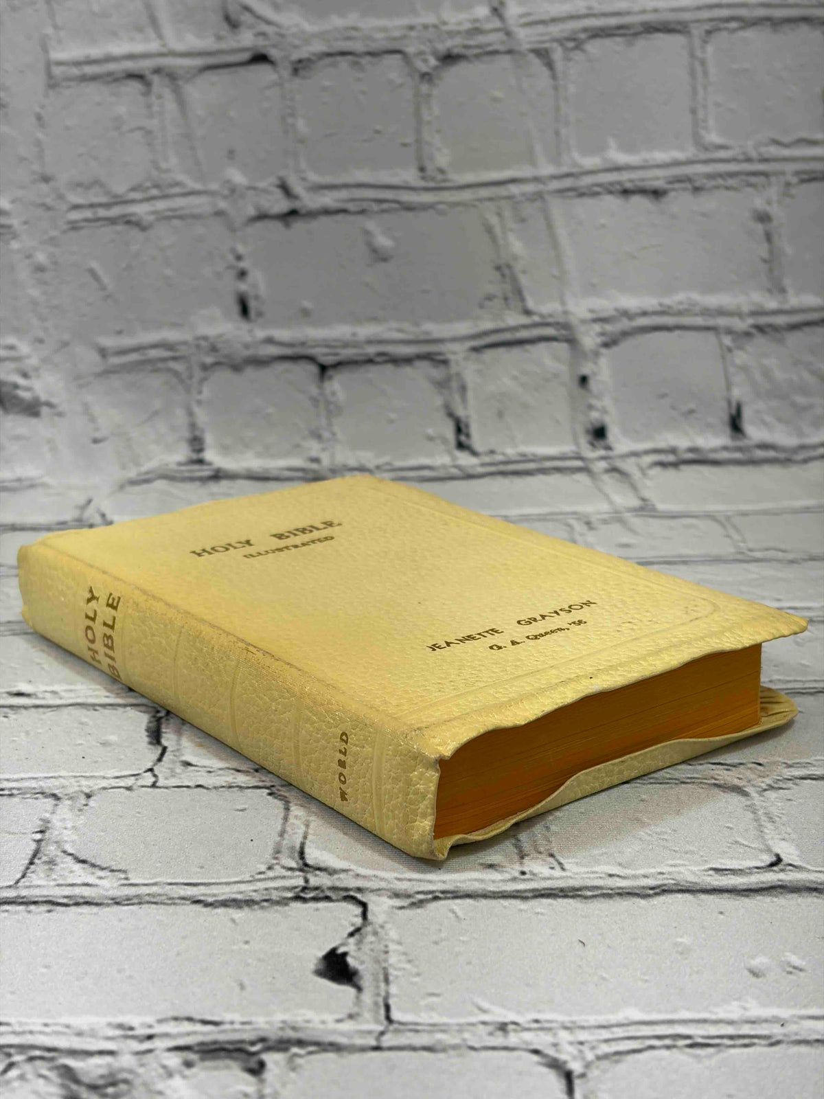 Holy Bible Illustrated (World Young Folks' Text No. 606), The World Publishing Company hardcover - spine and fore-edge