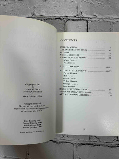 Wildflowers of the Adirondacks by Anne McGrath, 1990 North Country Books paperback - copyright page and contents