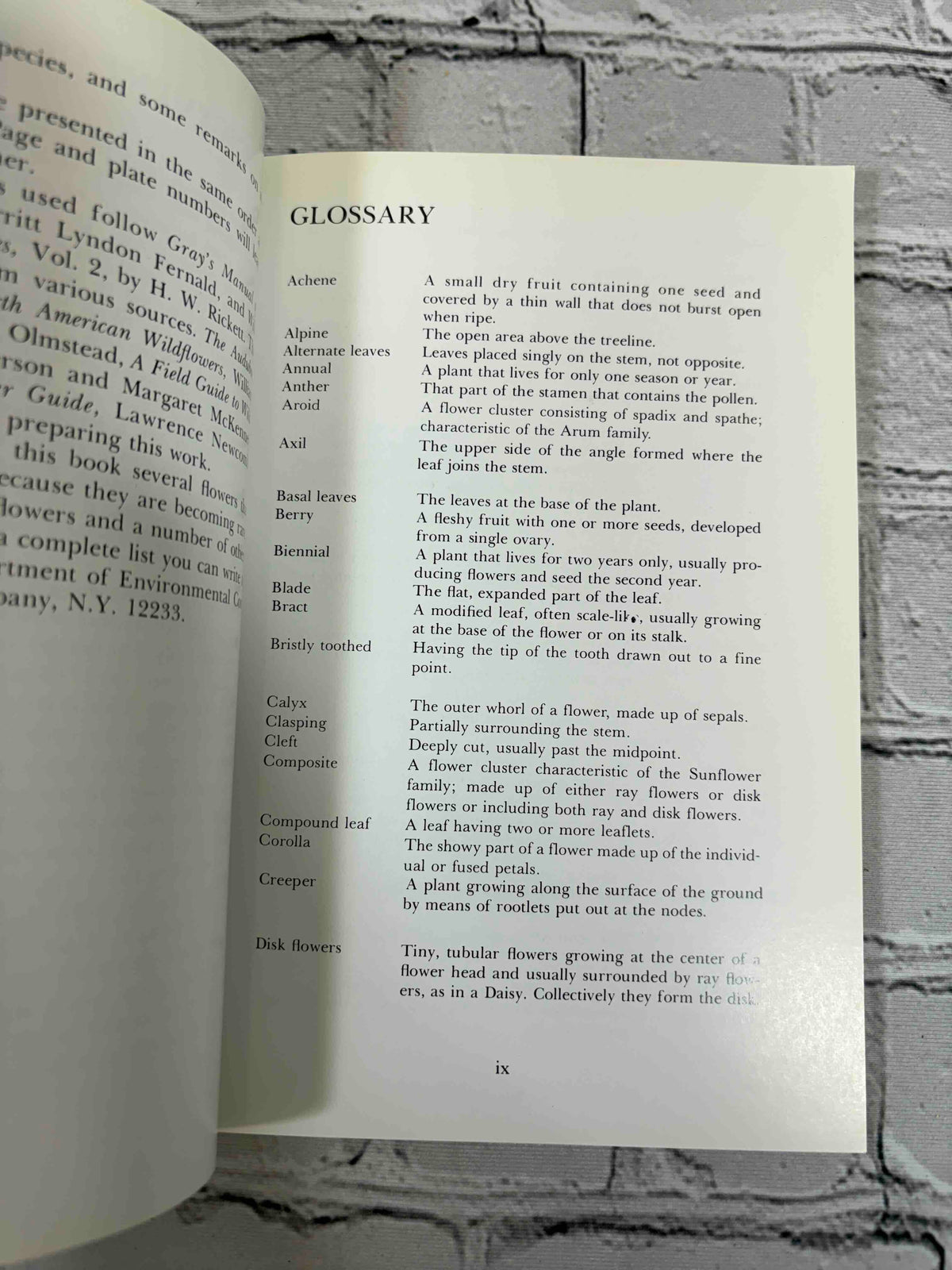 Wildflowers of the Adirondacks by Anne McGrath, 1990 North Country Books paperback - glossary