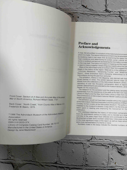 History in the Mapping by Paul G. Bourcier, 1986 Adirondack Museum paperback - copyright page and preface