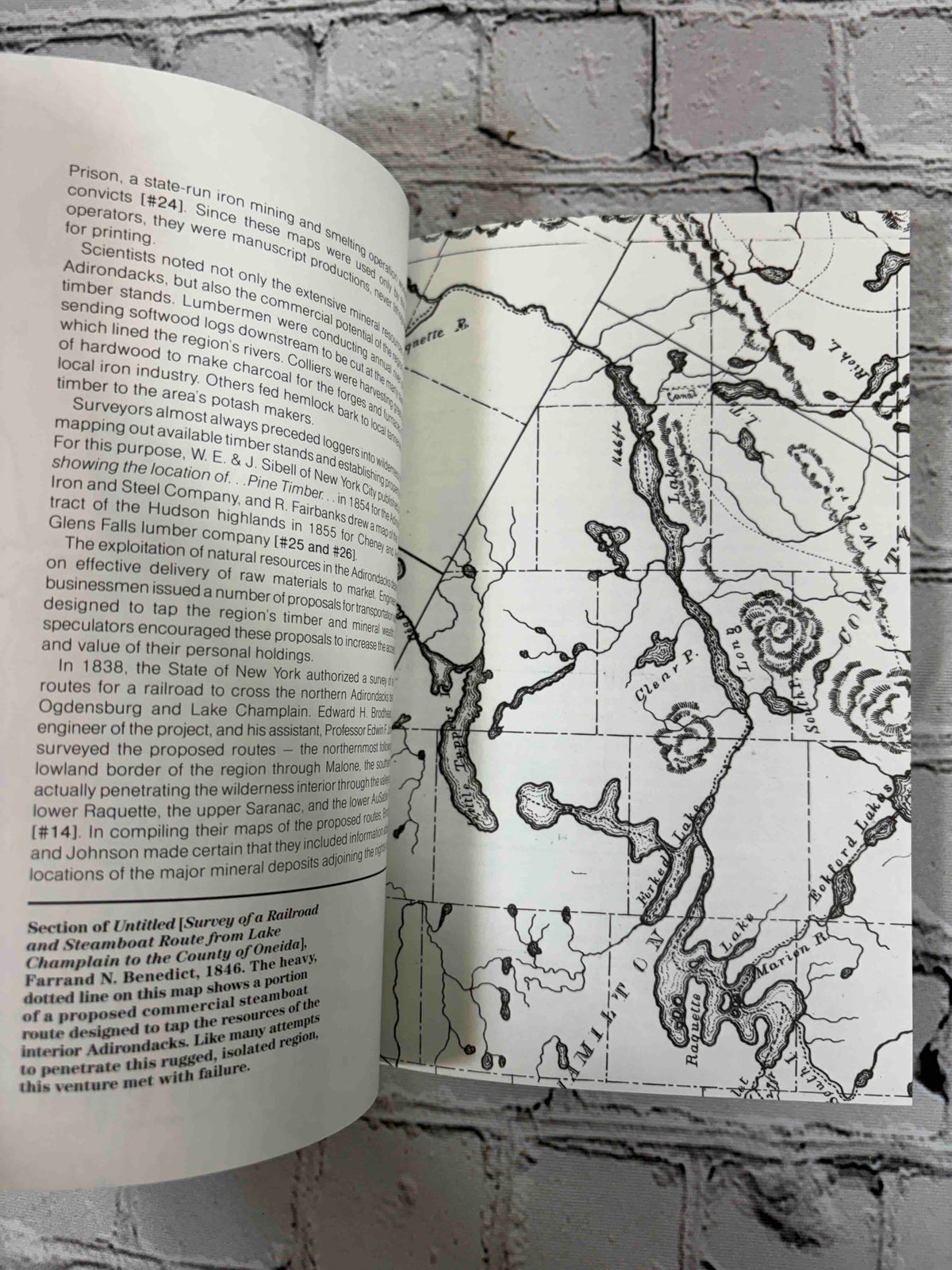 History in the Mapping by Paul G. Bourcier, 1986 Adirondack Museum paperback - map and text pages