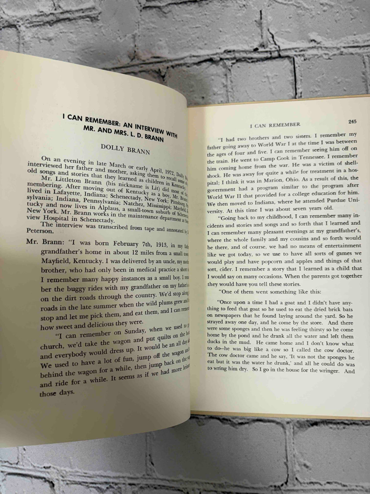 New York Folklore Quarterly, December 1972 (Niskayuna High School Edition) - I Can Remember interview pages