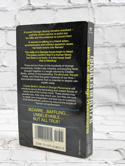 Charles Berlitz's World of Strange Phenomena by Charles Berlitz, 1990 Fawcett Crest paperback - back cover and spine