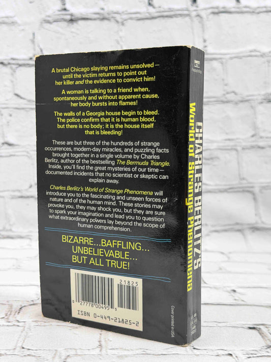 Charles Berlitz's World of Strange Phenomena by Charles Berlitz, 1990 Fawcett Crest paperback - back cover and spine