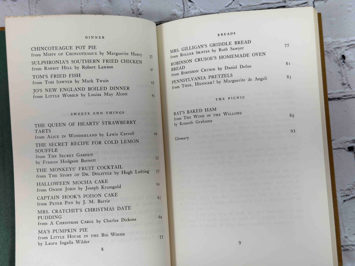 The Storybook Cookbook by Carol MacGregor, 1967 Doubleday hardcover - contents pages