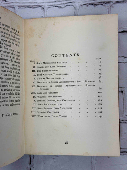 How Animals Work by F. Martin Duncan, 1926 T. C. & E. C. Jack hardcover - contents page