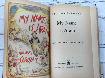 My Name Is Aram by William Saroyan, 1946 World Publishing Company hardcover - frontispiece and title page
