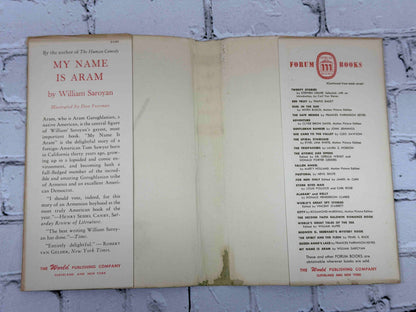 My Name Is Aram by William Saroyan, 1946 World Publishing Company hardcover - dust jacket flaps