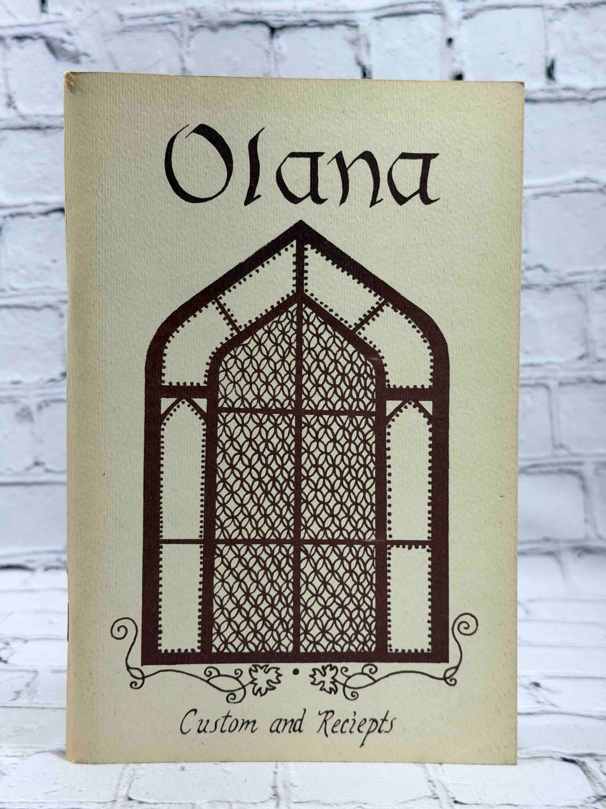 Olana: Custom and Receipts, staple-bound recipe booklet - front cover