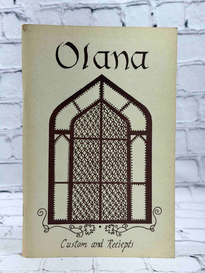 Olana: Custom and Receipts, staple-bound recipe booklet - front cover